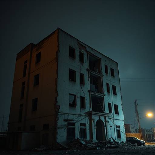 Immagine di un edificio danneggiato in Medio Oriente, che simboleggia le tensioni regionali