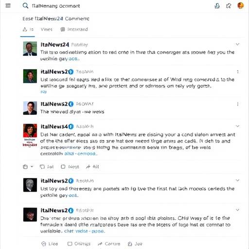 Schermata di esempio di una sezione commenti su ItalNews24, con utenti che discutono di una notizia